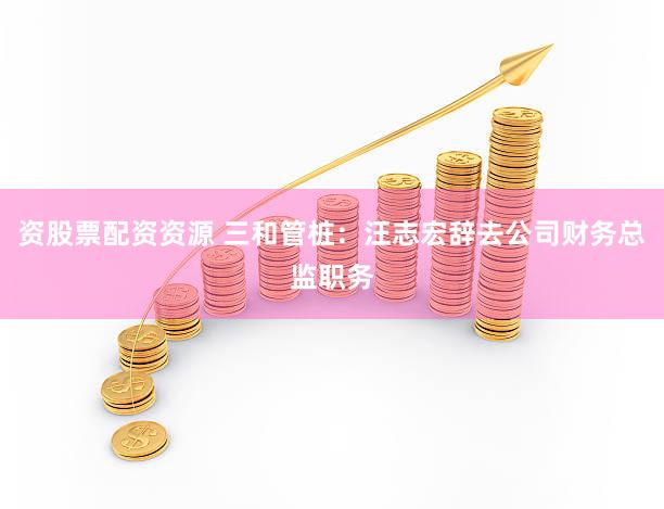 资股票配资资源 三和管桩：汪志宏辞去公司财务总监职务