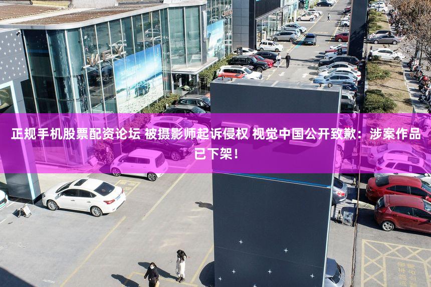 正规手机股票配资论坛 被摄影师起诉侵权 视觉中国公开致歉：涉案作品已下架！